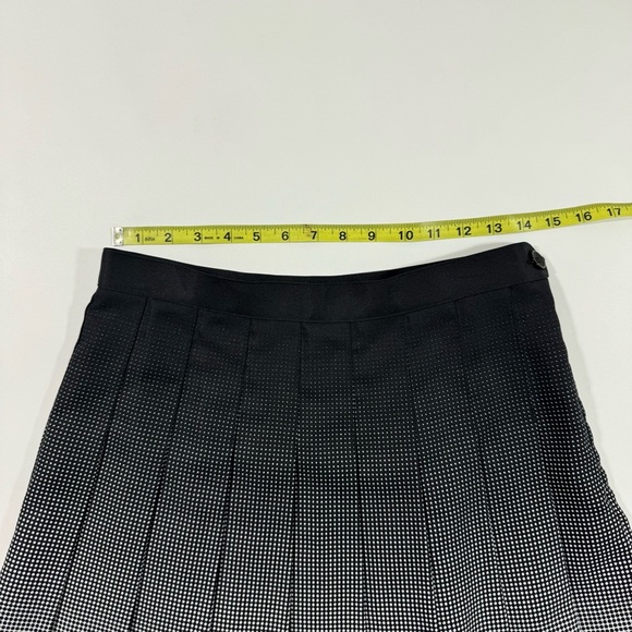 New American Apparel Mini Pleat Skirt Grandient Ombre Black White - Picture 6 of 7